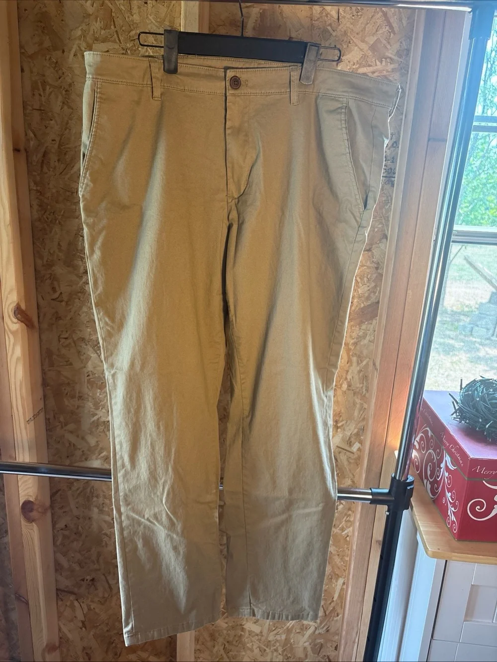 Weatherproof Vintage Men's Classic Khaki Cotton Pants 38x32